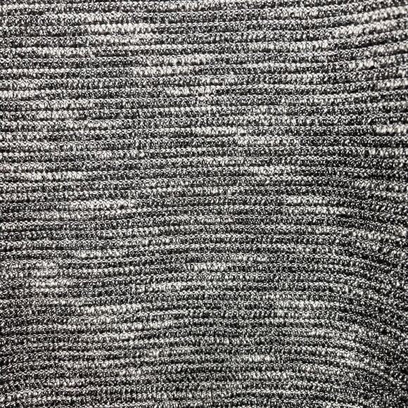 LOFT Large Petite LP Spacedye Knit Top Scoop Neck Gray Black Side Split Hem - Picture 5 of 8